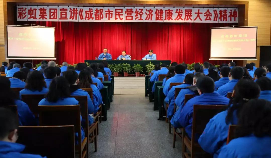 成都米兰MILAN(中国)集团召开干部大会传达成都市民营经济健康发展大会精神